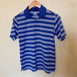 Slazenger boys golf polo shirt blue stripe sport Large
